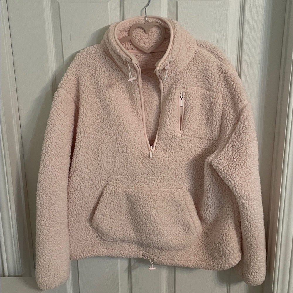 🐻‍❄️🩰 Baby Pink Sherpa Pullover XL - Picture 3 of 8